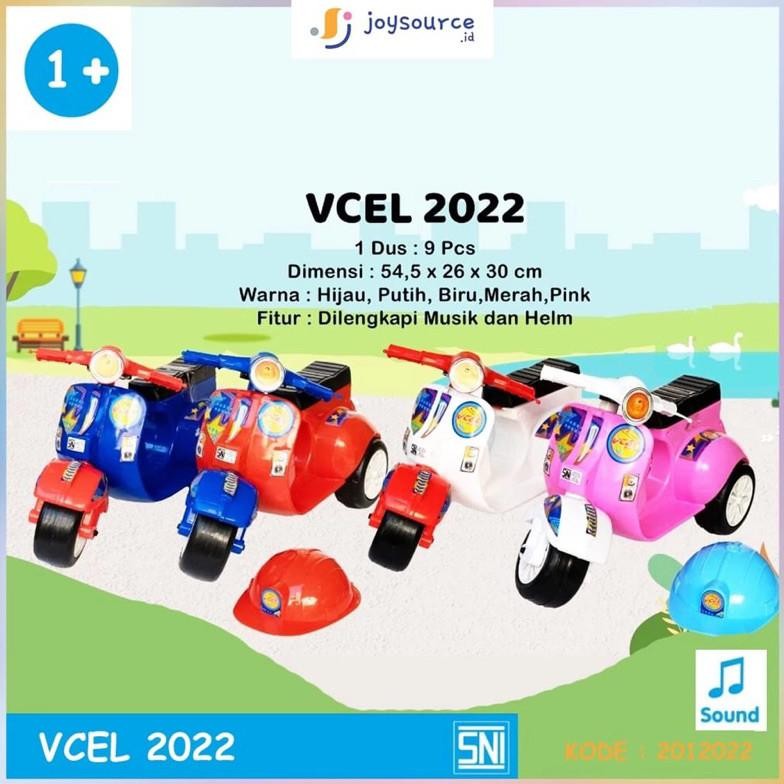 (BISA COD) MAINAN MOTOR DORONG VESPA MUSIK / MAINAN MOTOR DORONG ANAK VESPA MUSIK BONUS HELM