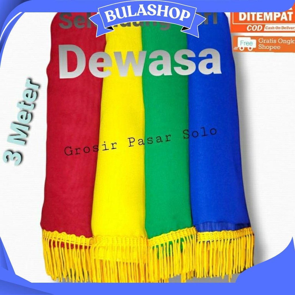 Selendang Tari Dewasa / Selendang Tari Rumbai / Selendang Tari 3 Meter Ori