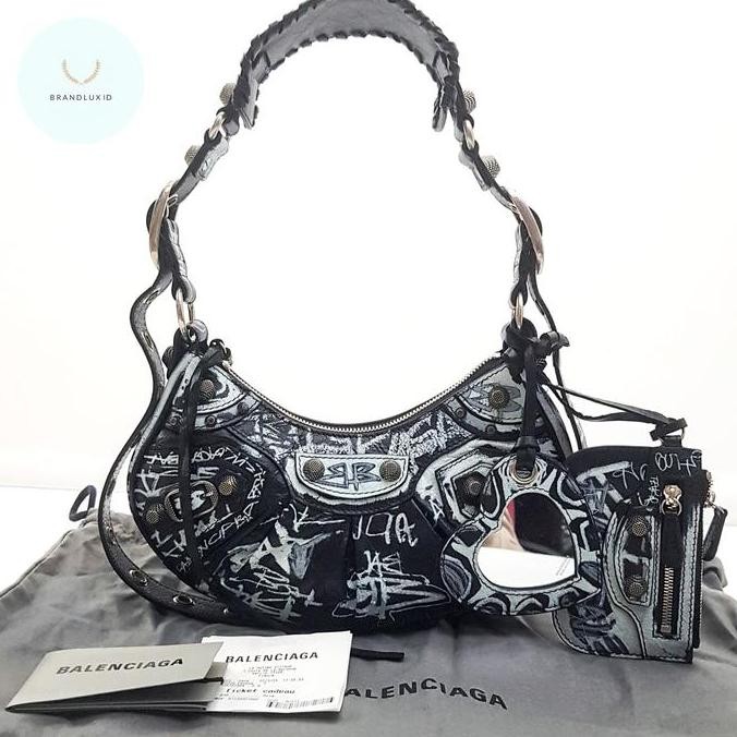 Balenciaga Le Cagole Graffiti Xs Black