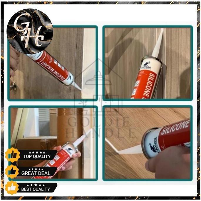 Sivo- Lem Sealant Kaca Silicone Acetic Neutral Silent White Black,White,Clear 300Ml