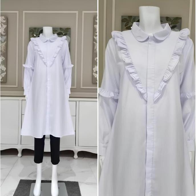 Coup- Tunik Ed-Ness Kayla Toyobo Fodu Putih Basic Muslim Nyaman