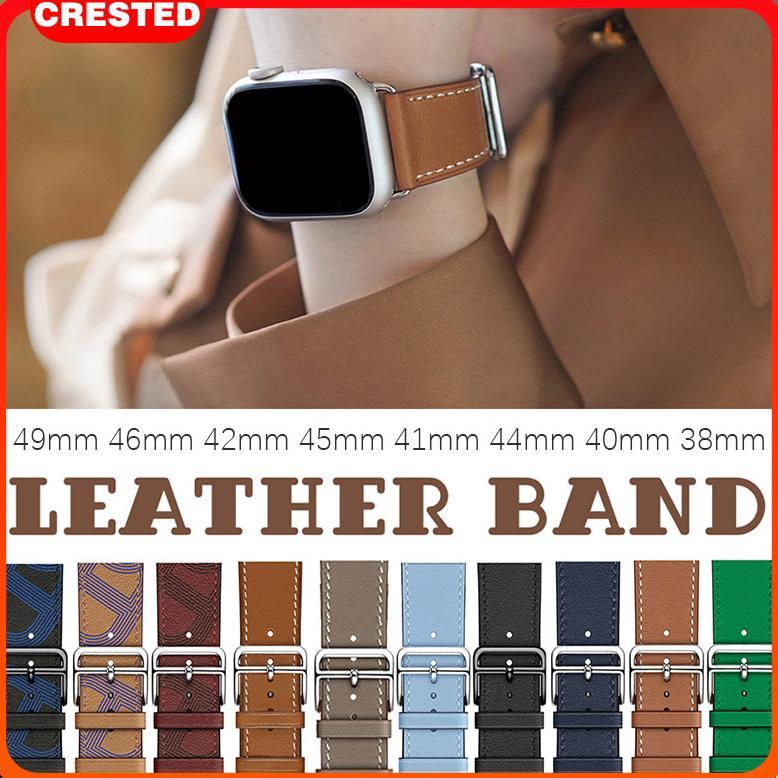 Diskon Leather Strap Band For Apple Watch Ultra 3 2/Ultra 49 Series 11 10 9 8 7 Se 3 45Mm 41 46 44 4