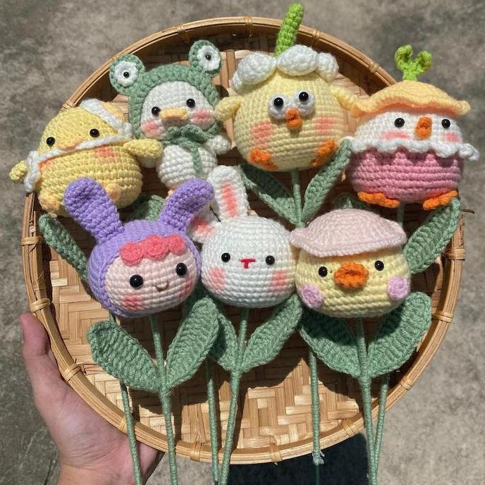 bouquet bunga amigurumi/ buket bunga carakter amigurumi DS
