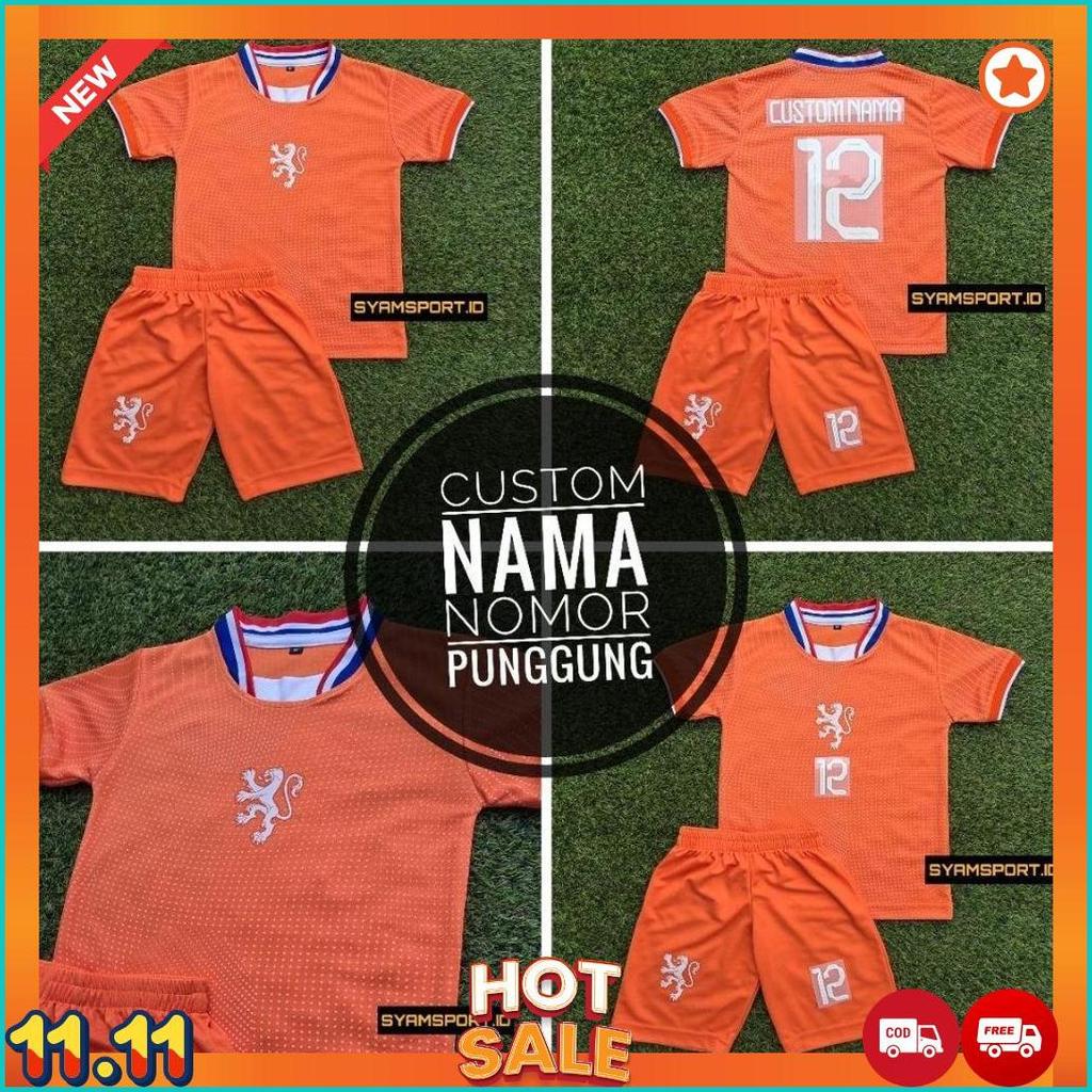 Jersey Timnas Belanda 2026 Anak-Anak Sampai Remaja Usia 1-12 Tahun (Baju+Celana) 2026 | Jersey Belan