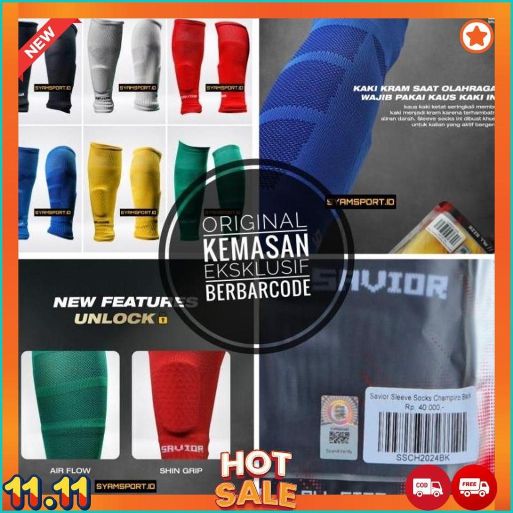 Kaos Kaki Sambung Savior ORI Champiro Teknologi Air Flow dan Shin Grip / Sleeve Socks Savior / Kaos 