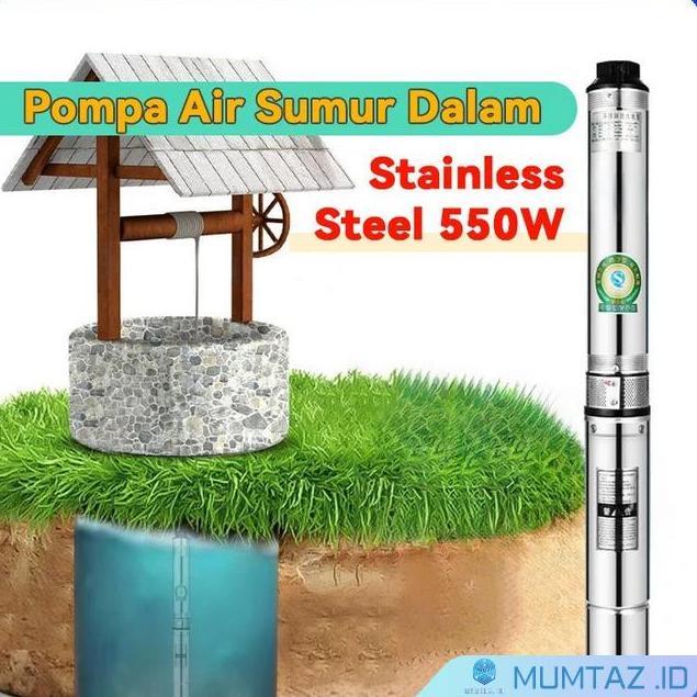 Pompa Air Satelit 1 Inch 0.75Hp Pompa Air Sumur Dalam Stainless Steel Submersible Pump Pompa Air Cel