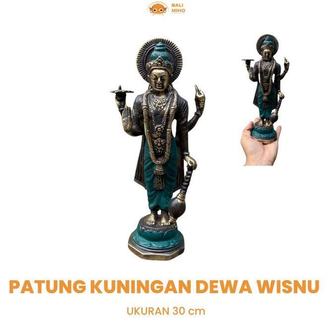 *****] Patung Dewa Wisnu Kuningan Wisnu Logam Besi Patung Narayana Narayan