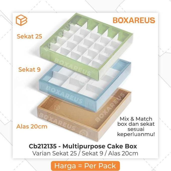 Box Nastar Pie Sekat Mika, Dus Kotak Sekat, Box Brownies | CB212135
