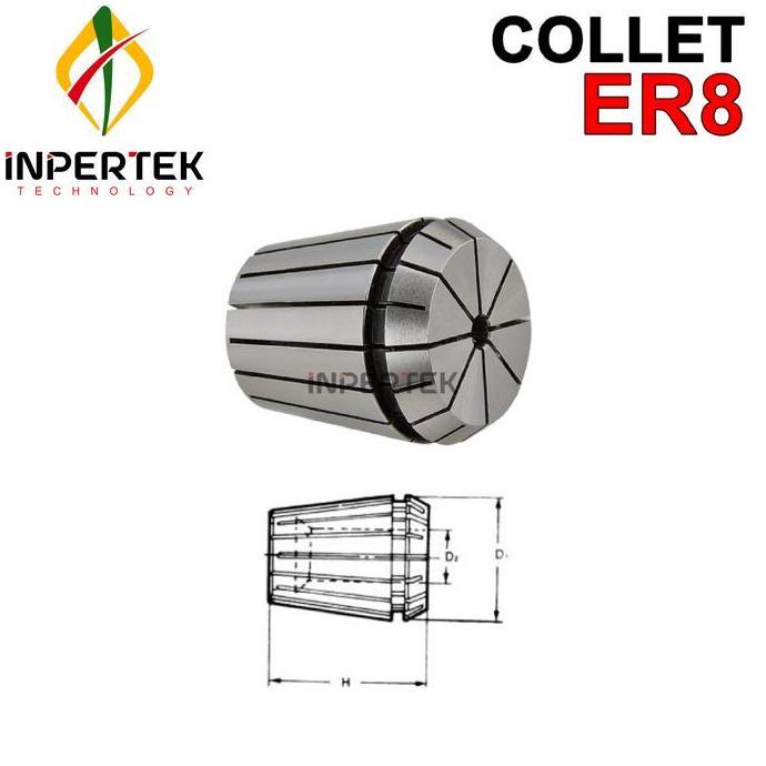 OVIROWA Collet ER 8 Taiwan Collet ER8 ER Collet Chuck Arbor Cuk Miling Kecil