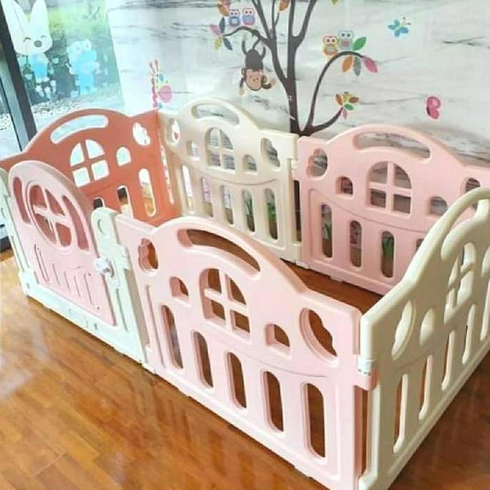 IBEBE FOREST FENCE PAGAR PEMBATAS MAINAN ANAK WARNA PINK READY