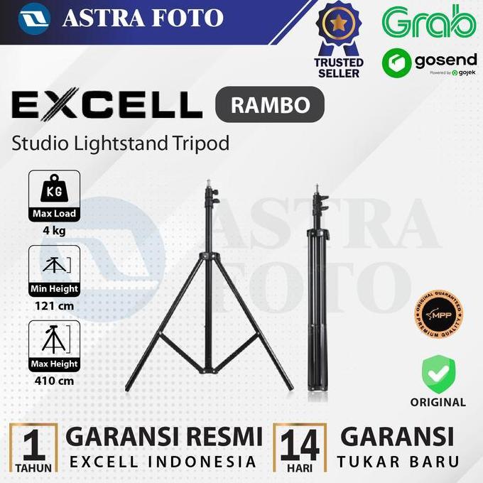 LIGHT STAND EXCELL RAMBO - EXCELL LIGHTSTAND RAMBO TRIPOD LAMPU STUDIO MURAH