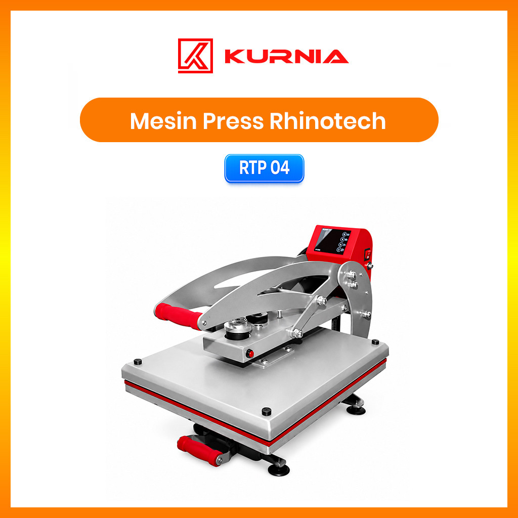 Rhinotech Mesin Heat Press Hydraulic RTP 04 Ukuran 40x50 cm | Alat Sablon Kaos DTF Polyflex High Pre