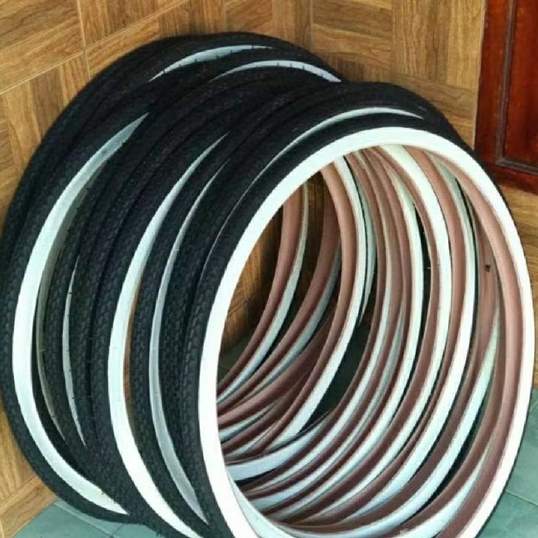 Ban luar sepeda 26 x 1 3/8 SWALLOW Hitam Putih jengki mini Phoenix polygon