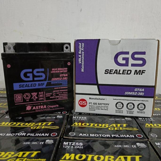 NEW aki/baterai kering gs astra gt6a supra, mio sporty