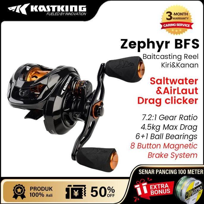 [OFFICIAL] KASTKING ZEPHYR BFS REEL PANCING BAITASTING DRAG CLICKER AIR LAUT SALTWATER SW REEL BC PA