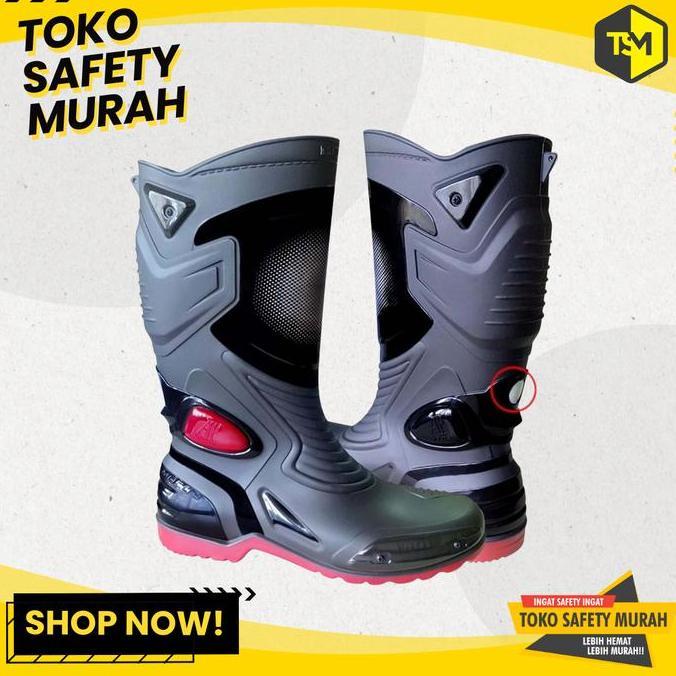 Rans- Sepatu Boot Ap Moto 3 Boots Pria Moto 3 Sepatu Motor Anti Air Hujan Boot