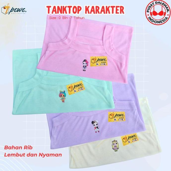 Mylu- 6 Pcs Singlet Anak Perempuan / Tengtop Anak Perempuan Rna/ Tengtop Anak Newborn / Kaos Dalaman