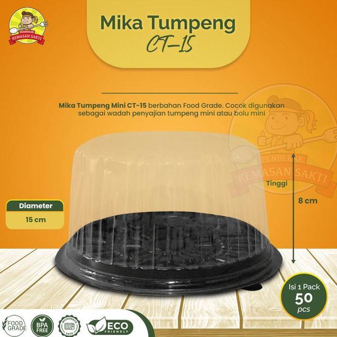 Mika Tumpeng Mini Diameter 15 cm Tempat Tumpeng Mini Bolu Bulat Bahan Mika isi 10 Pcs