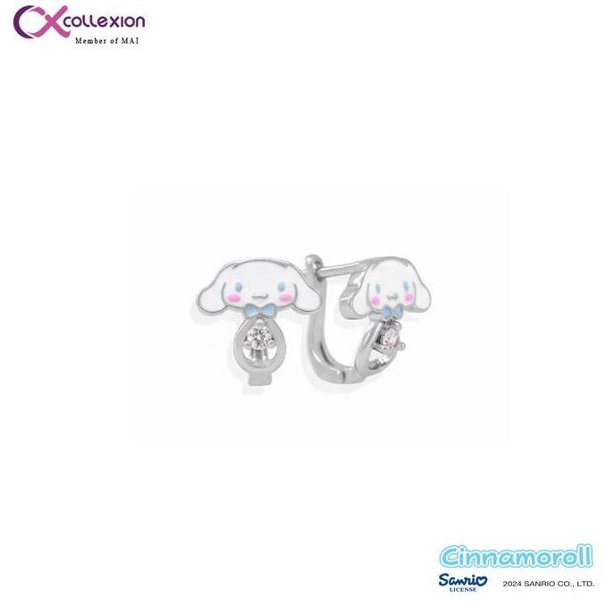 Anting Clip Anak Lapis Emas Collexion Dreamy Cinnamoroll Cloud Ear Clip Gold Plated Earclip Silver