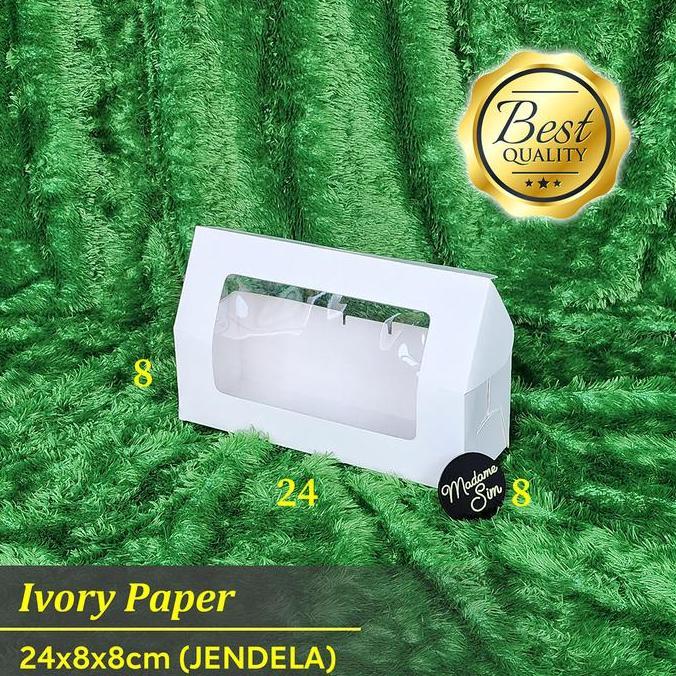 Waze- Box Ivory - Kotak Bolu - Dus Cake - Kardus Roll Tart 24X8X8 (Jendela)