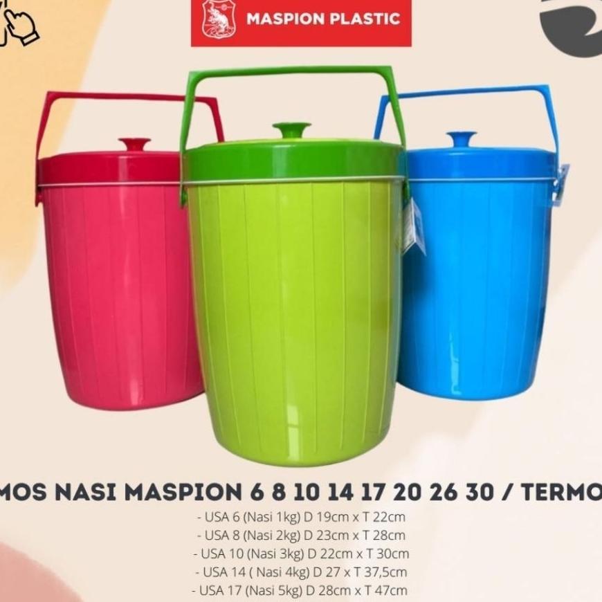 Maspion Plastics Rice/Ice Bucket Termos Nasi/Termos Es Usa6/Usa8/Usa10/Usa14/Usa17/Usa20/Usa26/Usa30