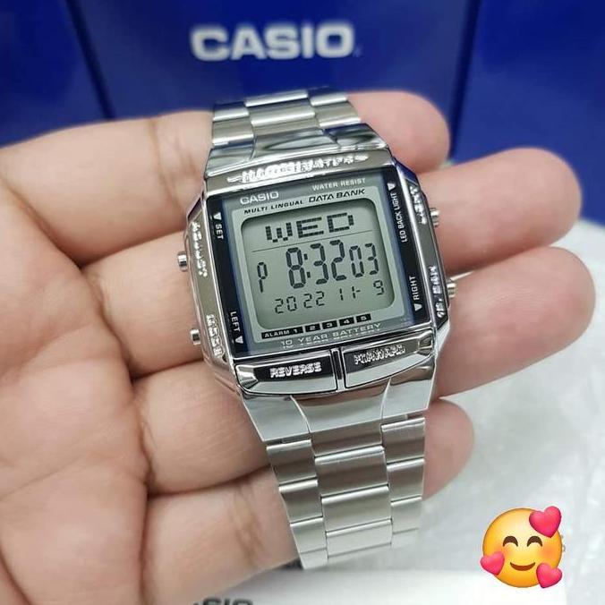 CASIO DB360-1A DB-360-1A SILVER JAM TANGAN RANTAI DIGITAL ORIGINAL