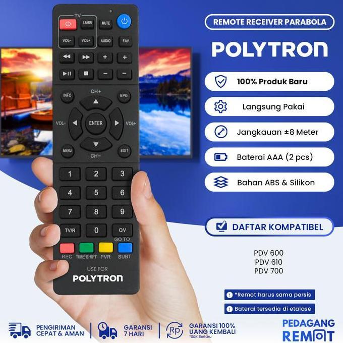 Remote Stb Polytron Pdv 600 T2 / Remot Set Top Box Polytron Pdv 610 Pdv 700