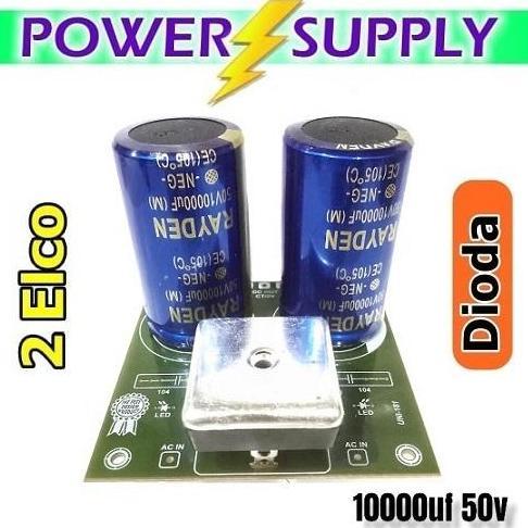 SC PAKET 35A 2 ELCO BESAR 10.000/50 + DIODA 35 AMPER + PCB 10.000/50V PSU POWER SUPPLY SIMETRIS CAPA