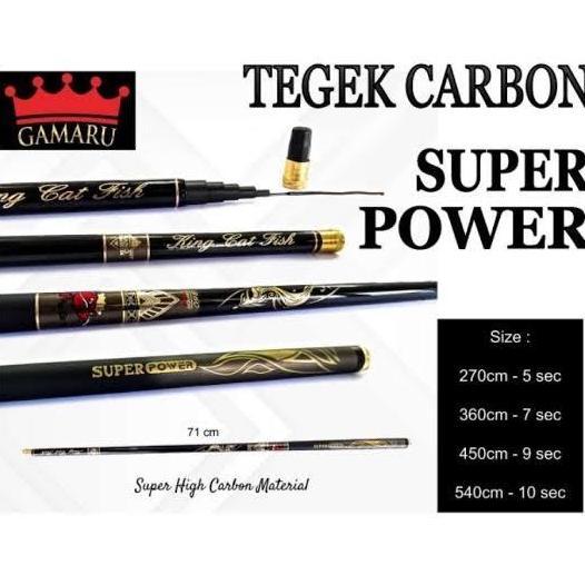 Tegek Gamaru Super Power King Catfish Joran Pancing High Carbon Kaku Kuat untuk Teknik Garong dan Ik