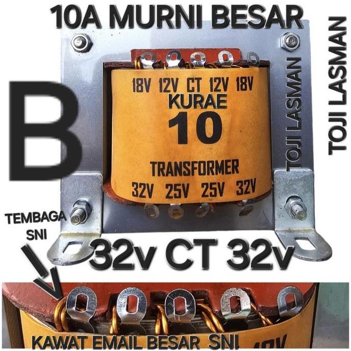 LINEAR 10A 32V TRAVO TRAFO TEMBAGA 10 A AMPERE CT BESAR MURNI 32V CT 32V 32 V TRANSFORMATOR SIMETRIS