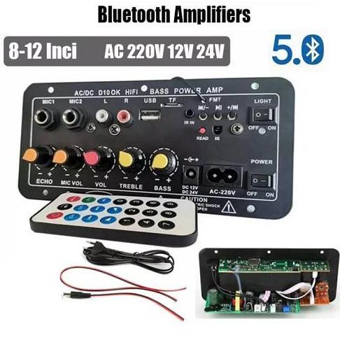 SC KIT AUDIO AMPLIFIER STEREO HIFI BASS BOARD 2 MIC SUBWOOFER AC / DC D10