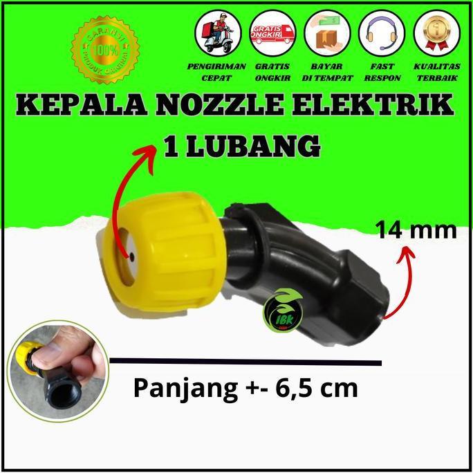 5 pcs Nozel Spuyer Sprayer Tangki Elektrik Lubang 1 Mata Plastik Nozzle Sprayer Plastik Hitam Kuning
