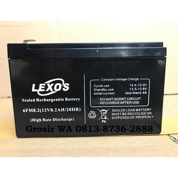 Baterai Aki kering Lexos 12v 8,2Ah, Battery Lexos 6FM8.2 ( 12V 8,2Ah )