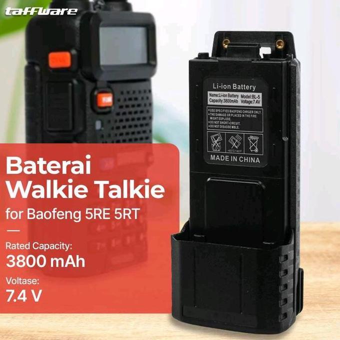 Whe- Baterai Ht 3800Mah Type C Cocok Buat Baofeng Uv5R Berlin V6R Skymax Uv8R Weirwei Uv5R Merodith 