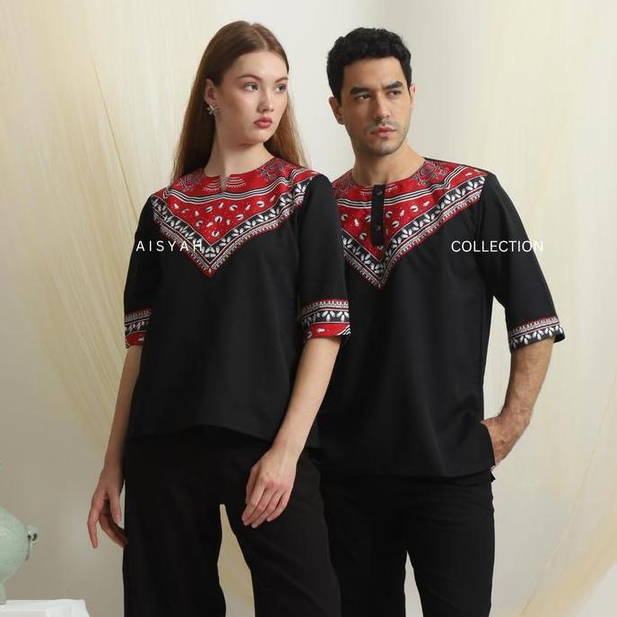 Camisa - Aisyah Collection - Lenso Adat Maluku Cengkih Pala -  Atasan Etnik Maluku - Baju Cele Ambon