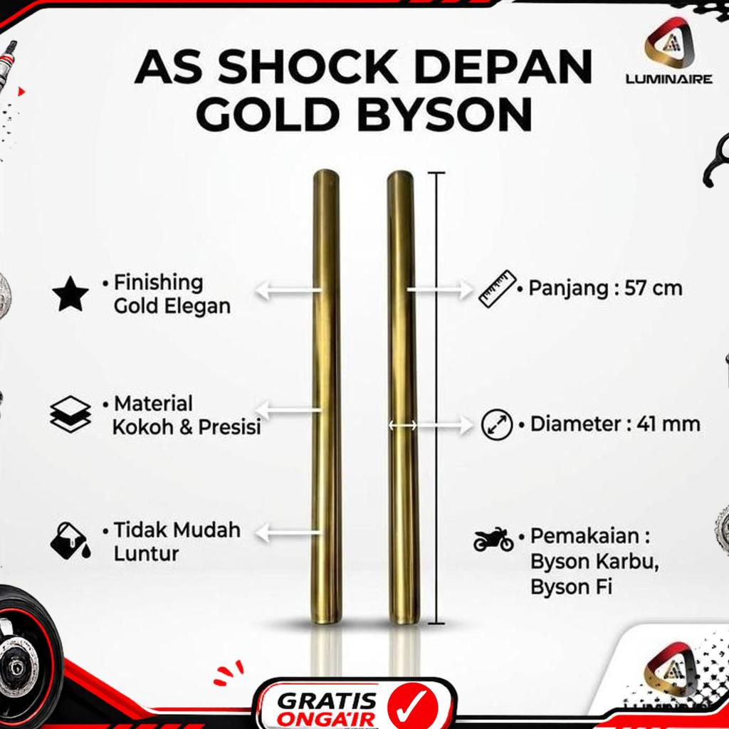 As Shock Sok Depan Gold Byson, Byson Fi | As Shok Depan Gold+Baut/Klip Luminaire