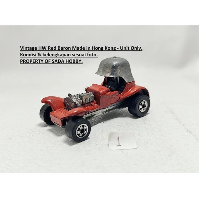VINTAGE HOT WHEELS RED BARON BLACKWALL 1977-1983 HONGKONG UNIT ONLY S2025