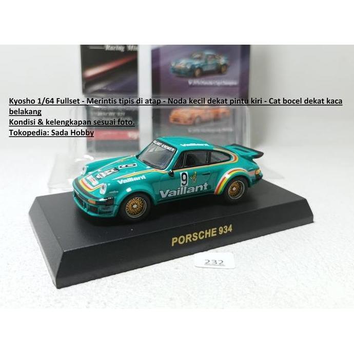 DIECAST KYOSHO PORSCHE 934 VAILLANT HIJAU 1976 PORSCHE CUP CHAMPION S2025