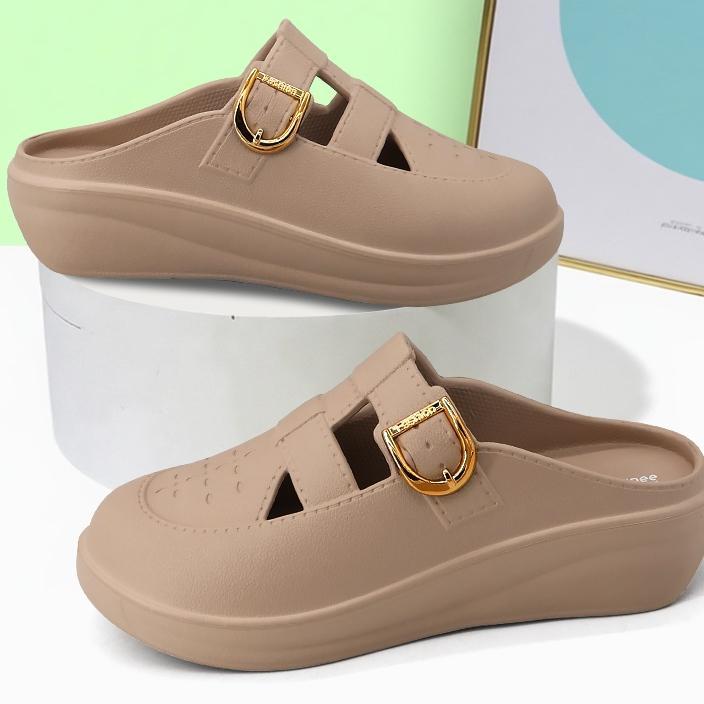 Lerskrrx Sepatu Sandal Selop Wanita Wedges Premium Ringan Sandal Jelly Wanita Terbaru Sendal Selop A