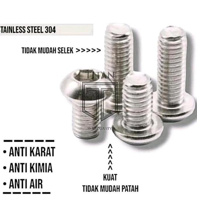 (1PCS) BAUT L BUTTON L M6 X 40MM / BAUT 6 X 40 / BAUT 6MM X 40MM STAINLESS STEEL 304 BAUT PAYUNG KUN