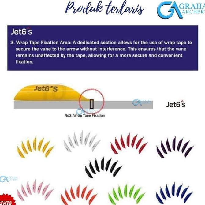 SPIN VANES KSL JET 6 TIPE S | SPIN VANES UNTUK RECURVE DAN BAREBOW PANAHAN | SAYAP ANAK PANAH IMPORT