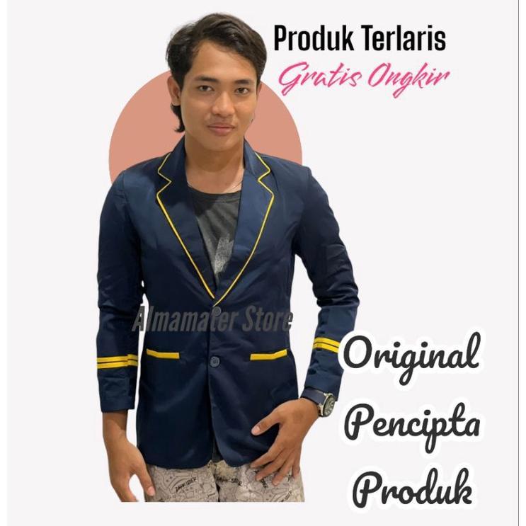 Premium Jas Almamater Sekolah, Jas Osis, Jas Sekolah Biru Navi Ki Ki