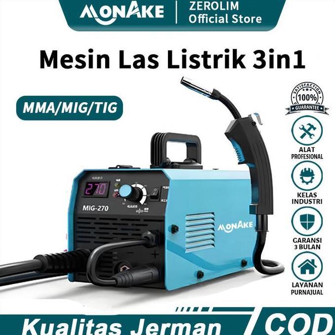 MONAKE JERMAN Mesin Travo Las Listrik  MIG 150A Inventer  Welding Machine listrik 450 watt MMA 120A 