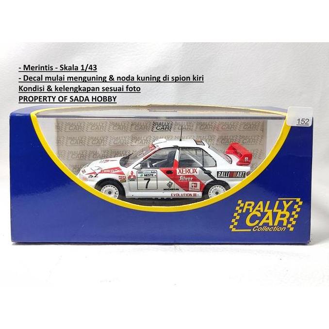IXO MODELS DIECAST RALLY CAR COLLECTION 1/43 MITSUBISHI LANCER EVOLUTION III NO 7 TOMMI MAKINEN 1000