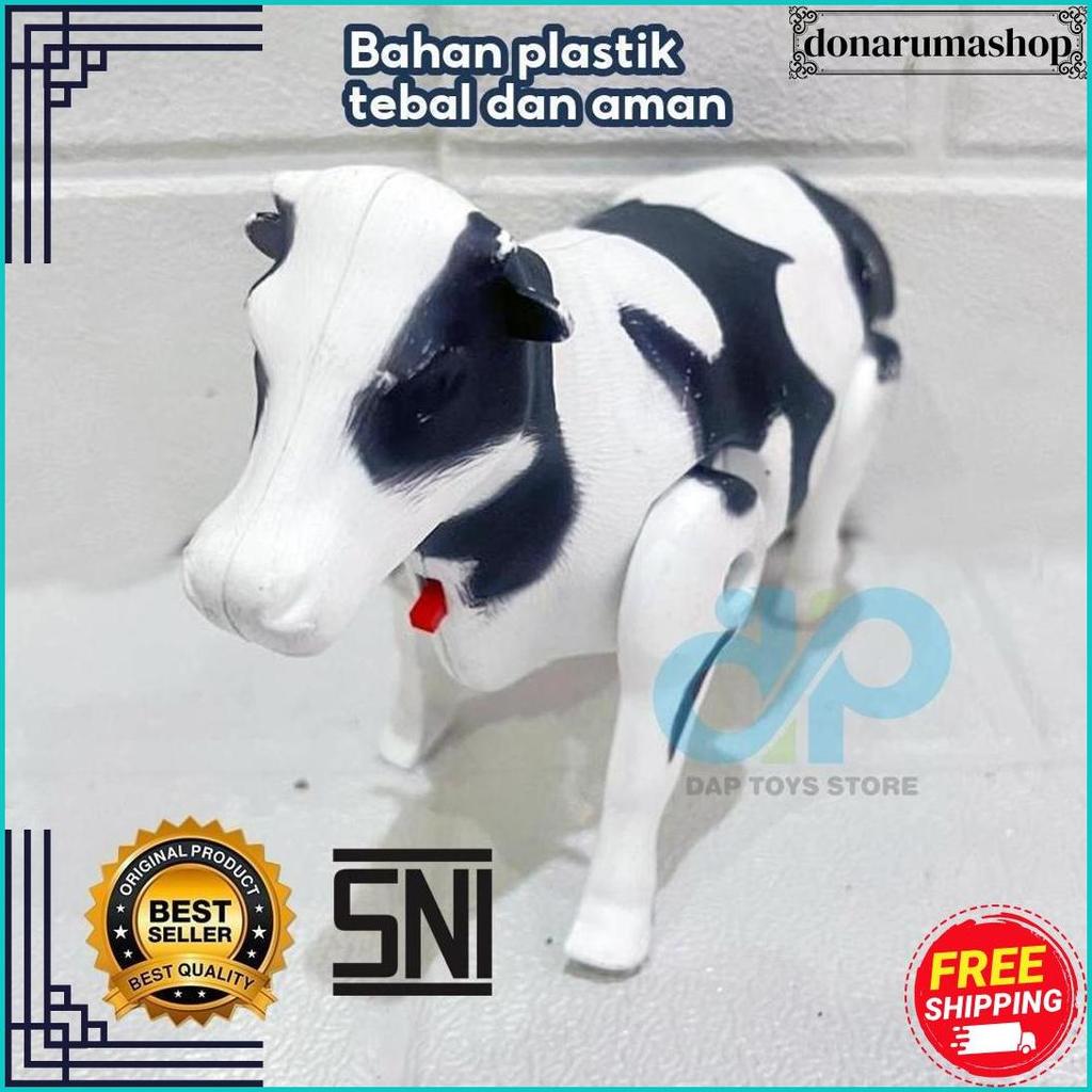 Mainan Edukasi Sapi Bisa Jalan Sendiri & Ada Lampu + Musiknya - Mainan Anak Hewan Sapi Pakai Baterai
