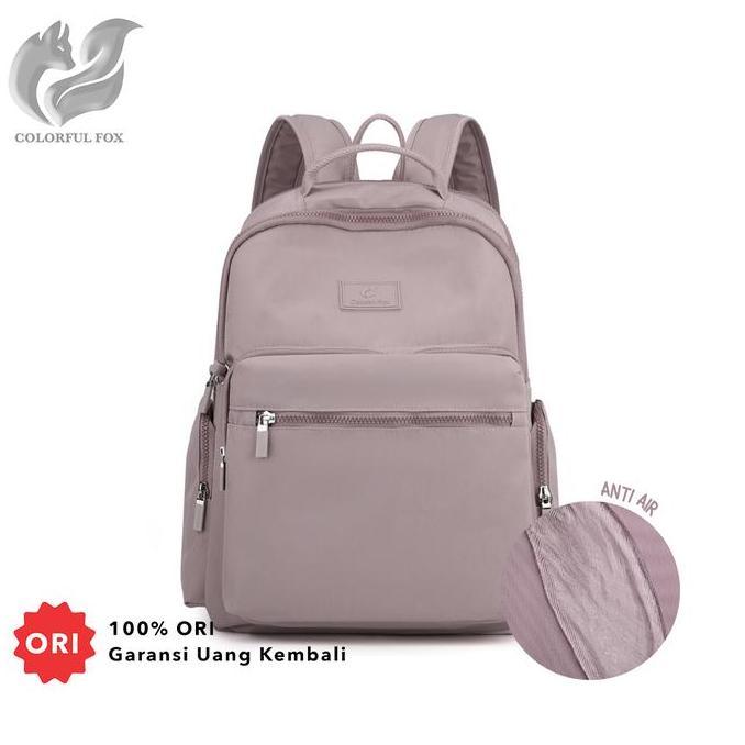 wassyalamaparel - tas ransel wanita korean style backpack anti air colorful fox 0459