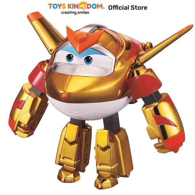 Toys Kingdom Alpha Group Robot Superwings Deluxe Transforming Golden Boy Robot Transform Action Figu