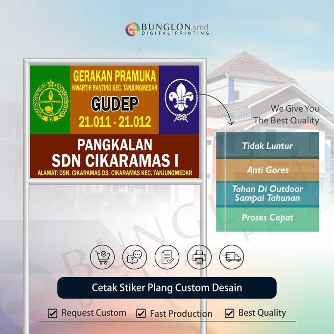 STIKER PLANG SEKOLAH PLANG KANTOR PGRI CUSTOM DESAIN TAHAN HINGGA TAHUNAN