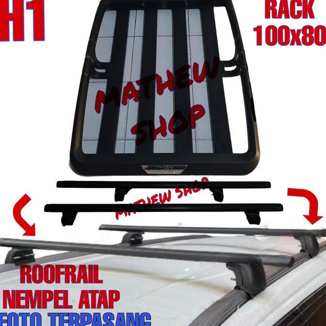 PAKET ROOF RACK HUMMER + CROSSBAR JEPIT ROOFRAIL ALL NEW PAJERO SPORT 2018 2019 2020 2021 2022 2023 
