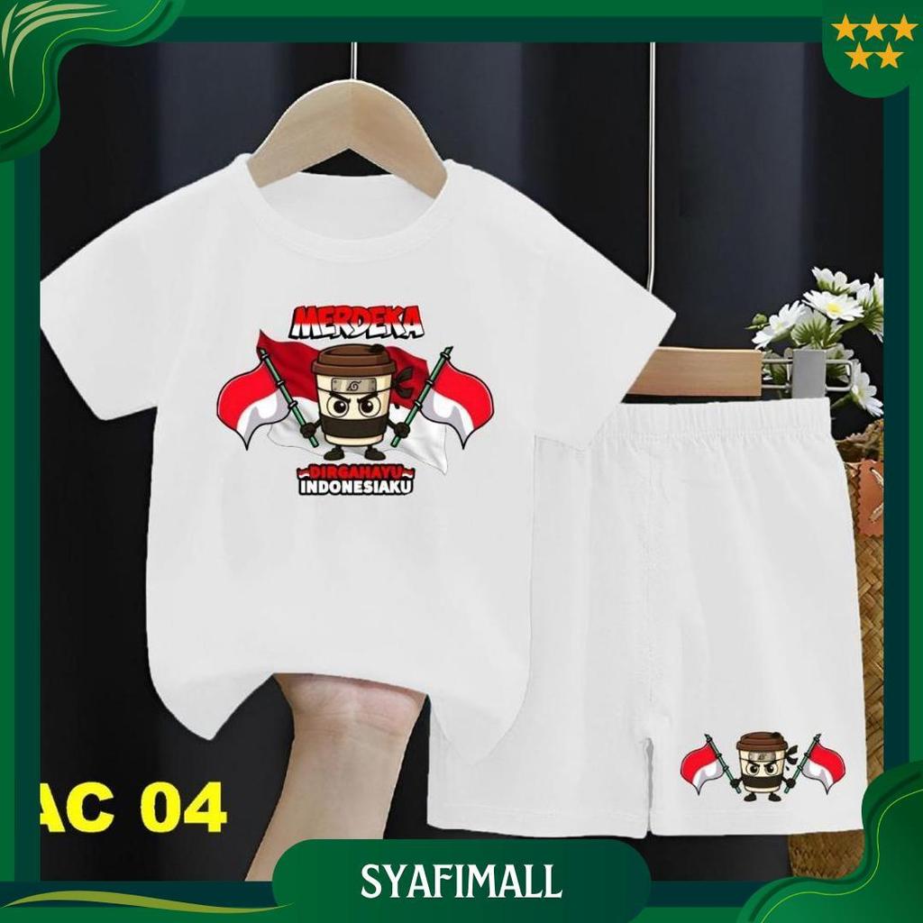 Baju / Setelan / Oneset Baju & Celana Anak UNISEX STA1455 Edisi 17 Agustus Dirgahayu Kemerdekaan Ind